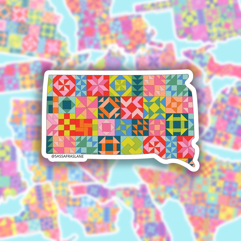 Gifts South Dakota State Quilt Sticker