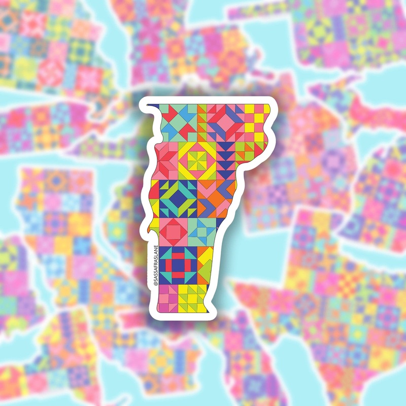 Gifts Vermont State Quilt Sticker