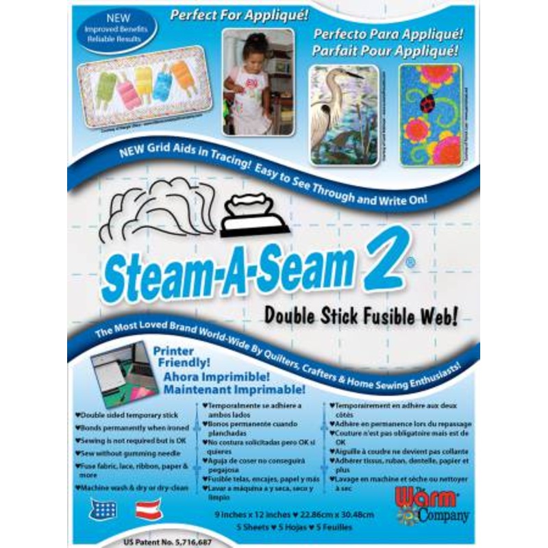 Notions - Steam A Seam 2 - 9in x 12in - 5 sheets