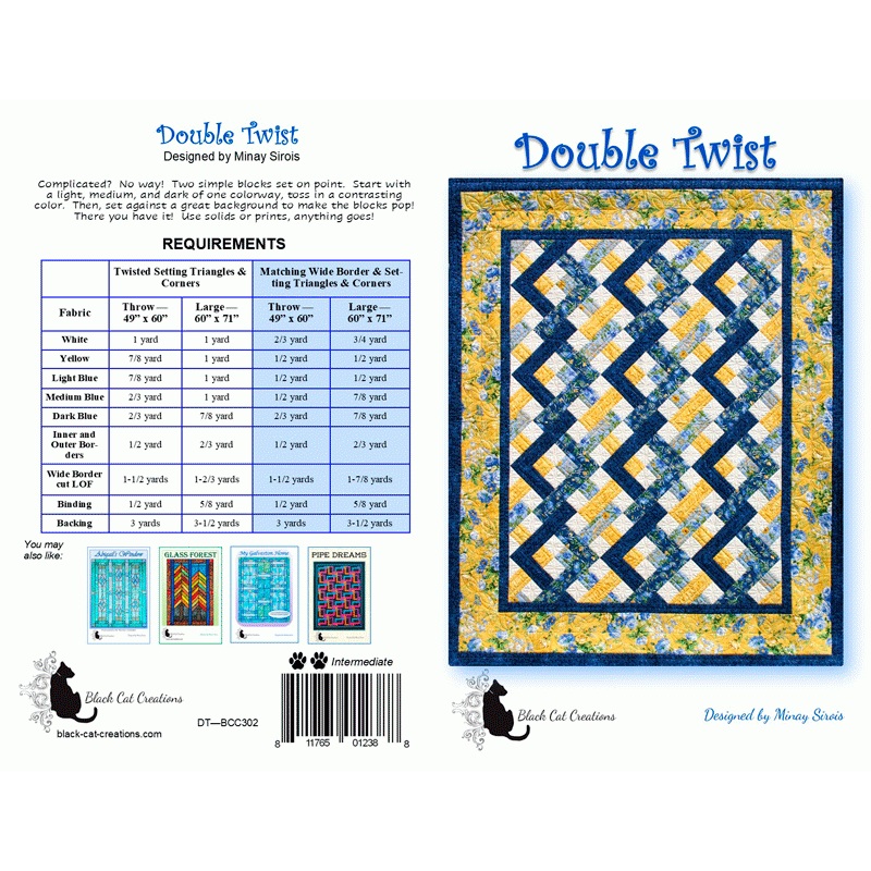 Pattern Black Cat Creations - Double Twist Quilt - BCC302 DIGITAL DOWNLOAD