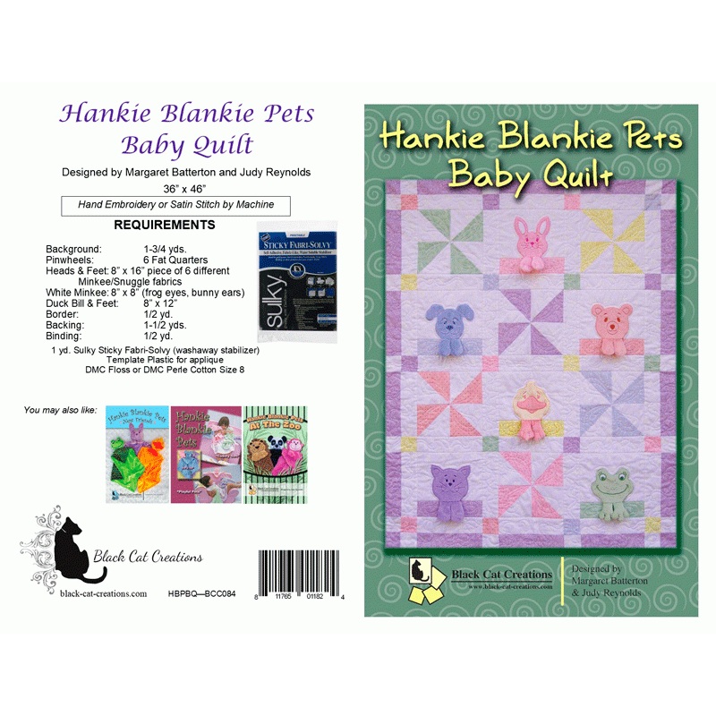 Pattern Black Cat Creations - Hankie Blankie Pets Baby Quilt BCC084 - DIGITAL DOWNLOAD
