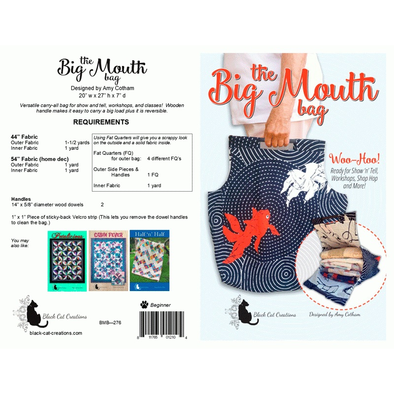 Pattern Black Cat Creations - The Big Mouth Bag - BMB276 DIGITAL DOWNLOAD