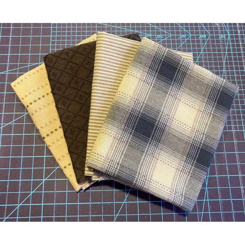 Yarn Dye Nikko Black/Brown bundle - Fat 1/4's (4pcs)