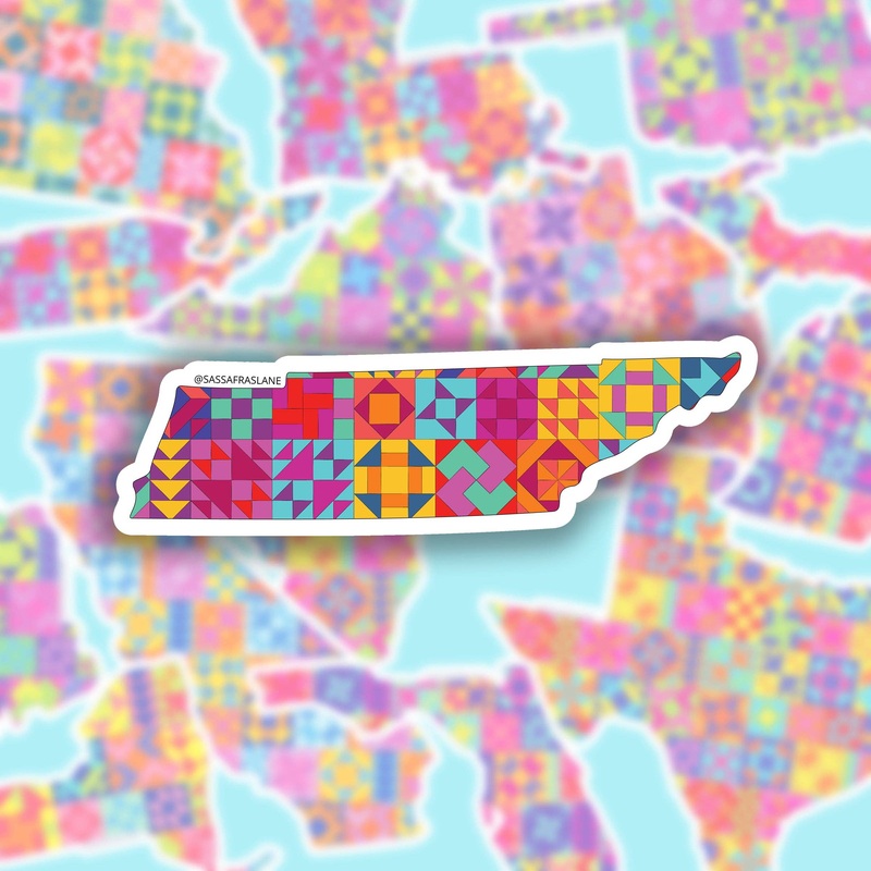 Gifts Tennessee State Quilt Sticker