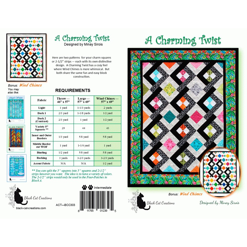 Pattern Black Cat Creations - A Charming Twist Quilt BCC303 - DIGITAL DOWNLOAD