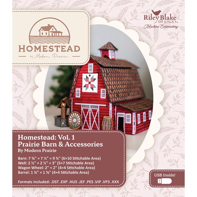 Pattern Machine Embroidery - Modern Prairie Homestead #1 - Barn - ME207PH0125