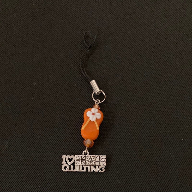 Scissor Charm - Orange Flip Flop Sandal