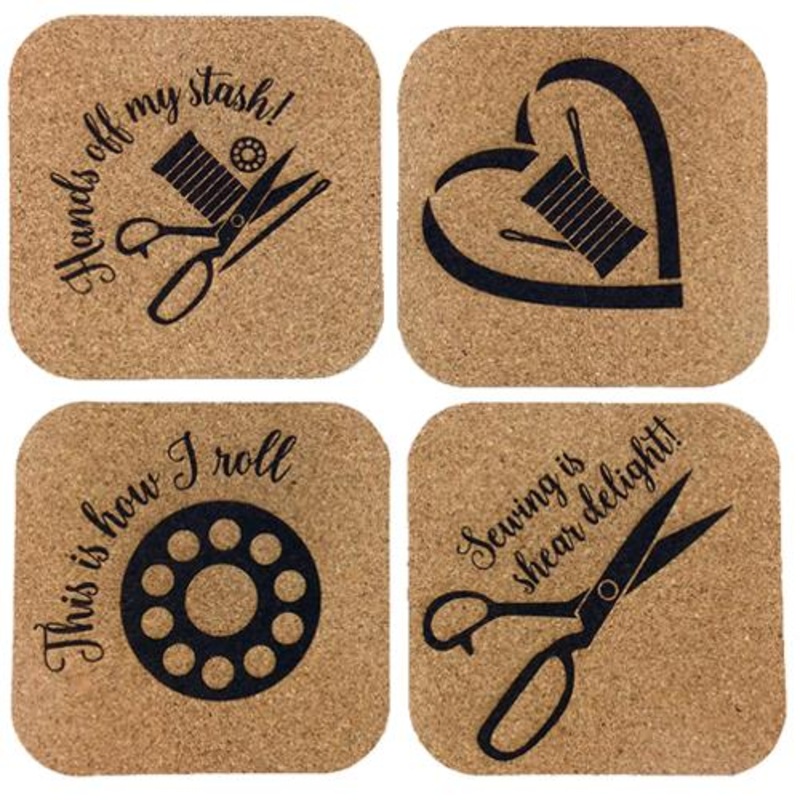 Gift - Coasters - Sheer Fun Cork Coasters - 4ct - FF1402