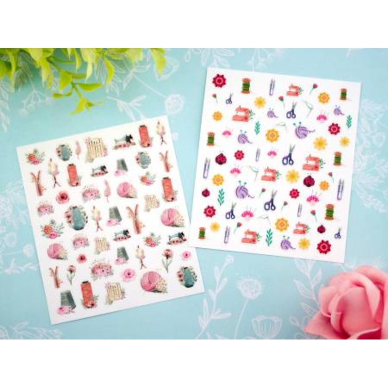 Gifts Self-Adhesive Nail Decals, 2 sheets - Sewing Theme N4387