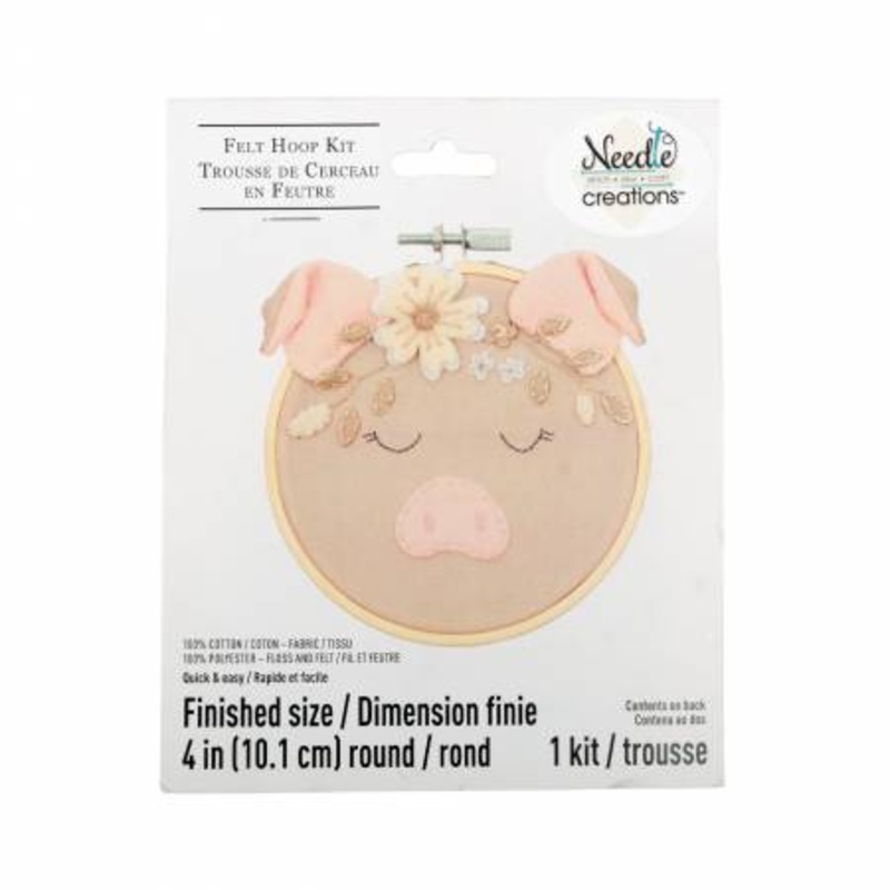 Kit Felt Embroidery Hoop Kit Pig NC-DMFLKT-PIG