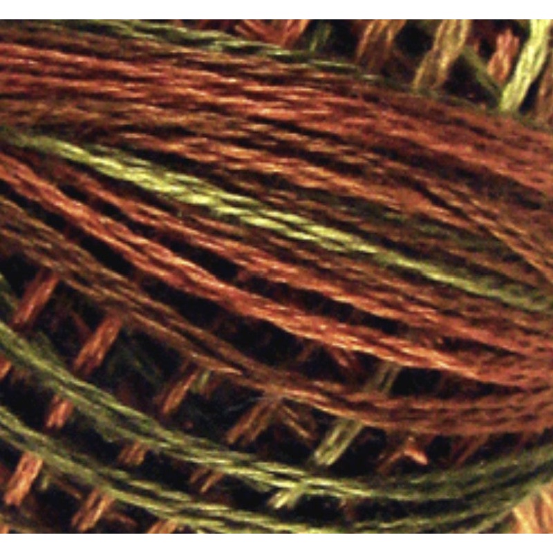 M78 - Copper Leaf - soft greens, copper, beige - 3-Strand Cotton Floss