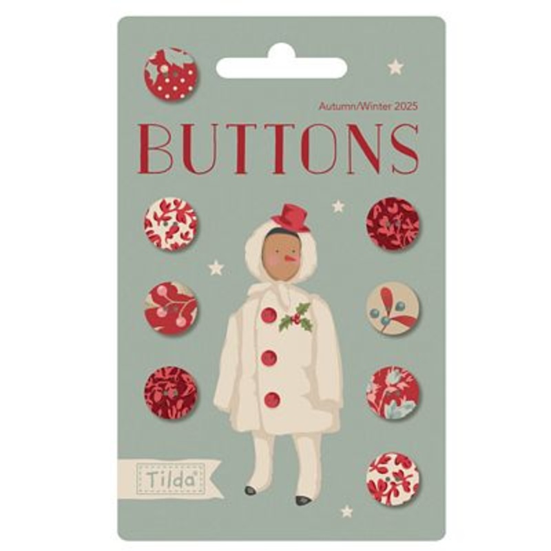 Notions Tilda Merry Little Christmas Buttons 0.47in 8pcs TIL400073