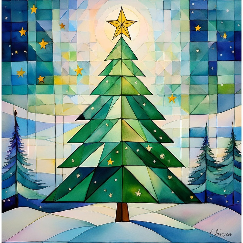 Gift  - Notecard Green Fir Holiday Hues - QBF-629017