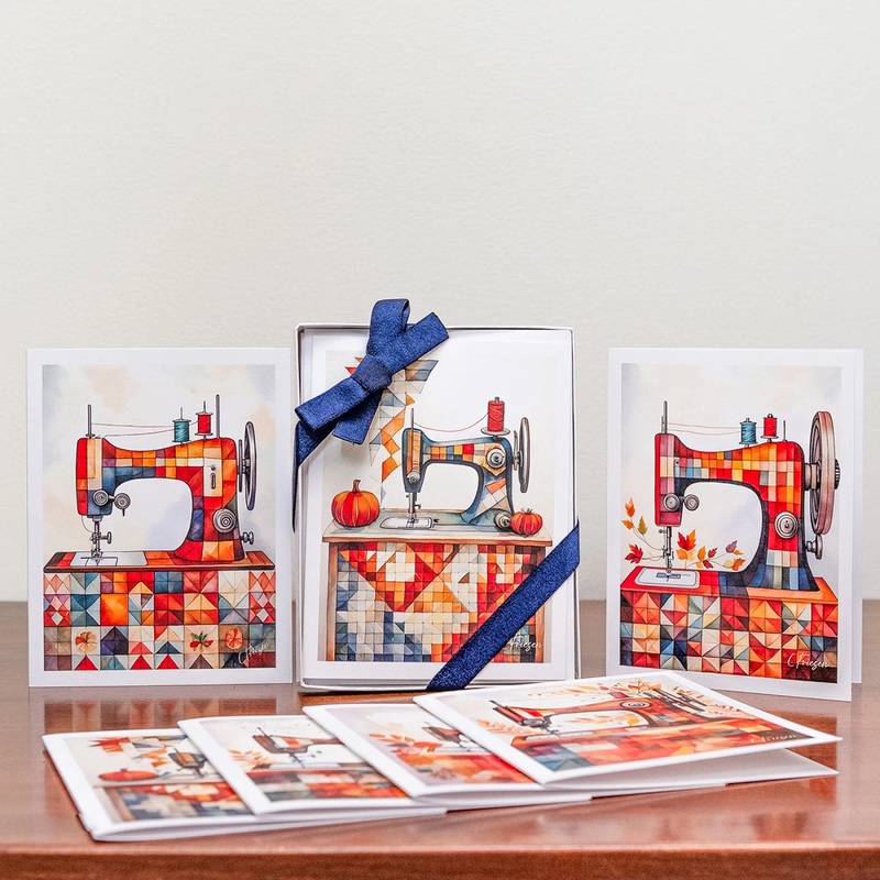 Gifts - Harvest Sewing Collection 6-Card Box Set  QBF-781203