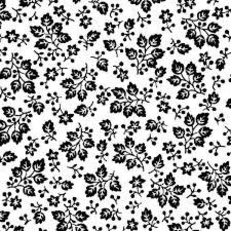 Bare Essentials - White with Black Leaves by RJR    0347