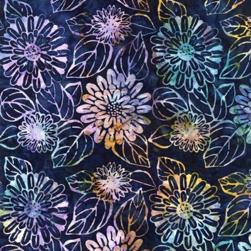 Fabric - Batik Timeless Treasures - Arabella Large Dahlias B1649-ARABELLA