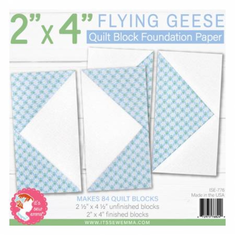 Notions - Flying Geese Quilt Block Foundation Paper - 2 x 4  ISE-776