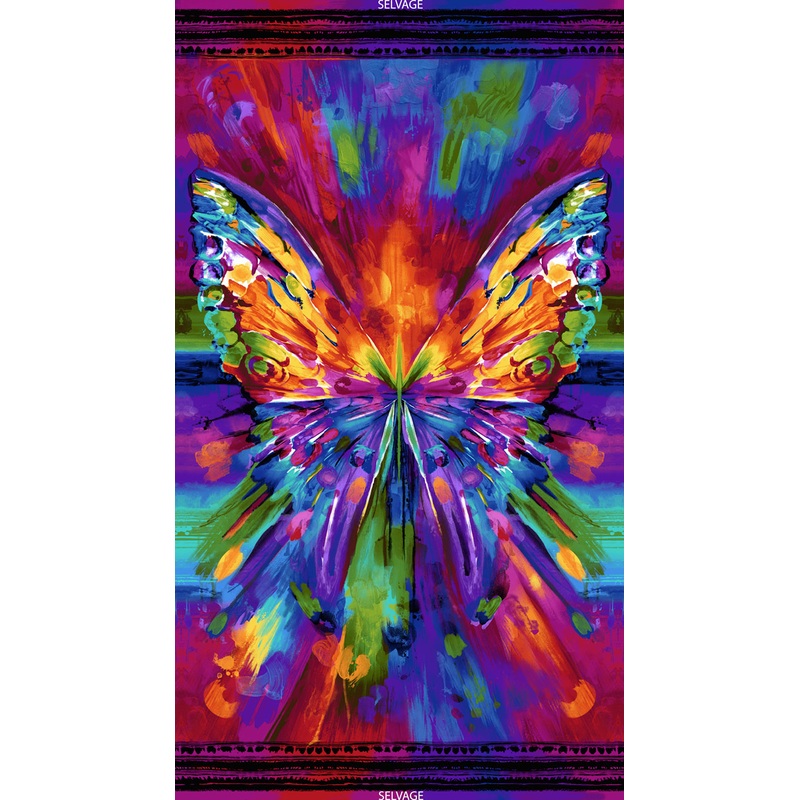 Timeless Treasures Abstract Butterfly Panel by Chong-a Hwang