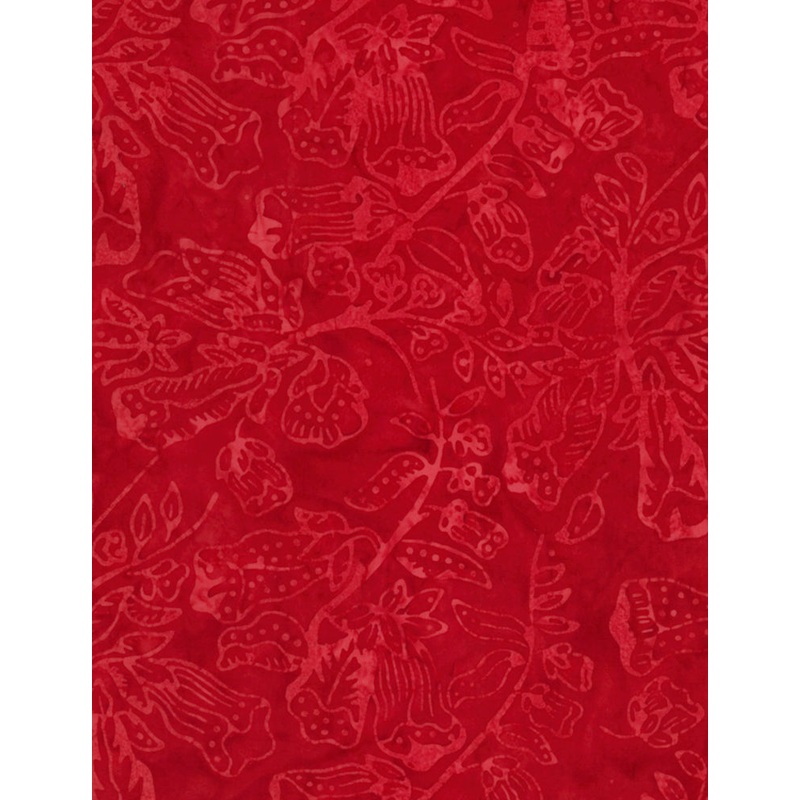Timeless Treasures Flower Bloom Batik - Tonga Cherry