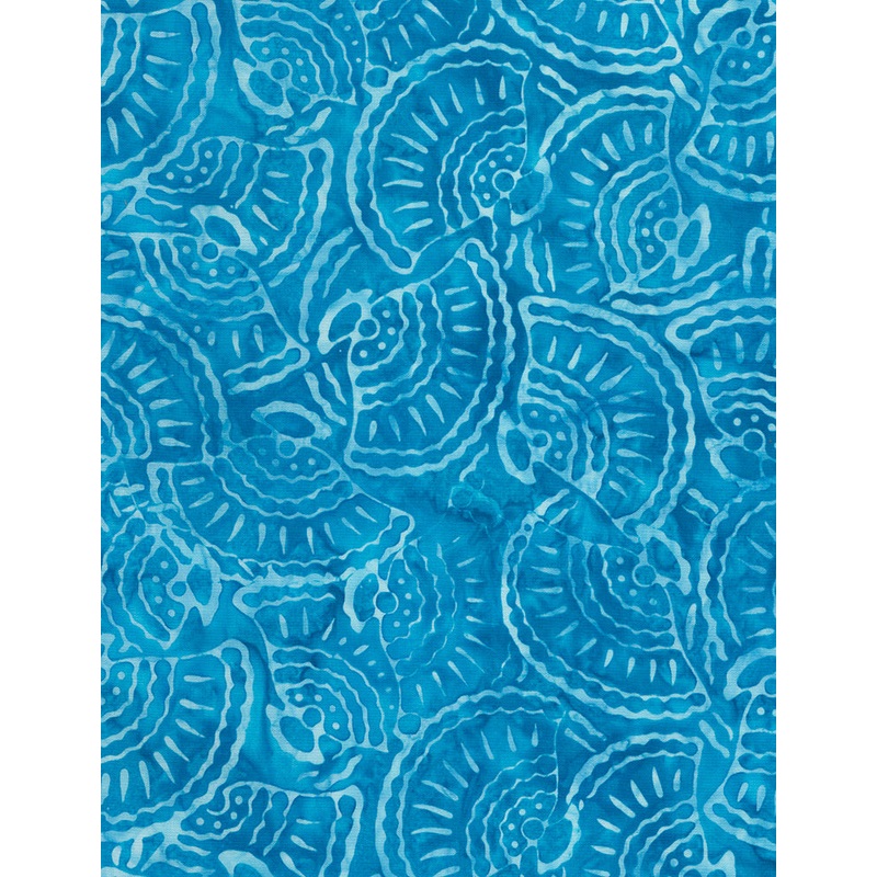 Timeless Treasures - Seashell Batik - Tonga Turq