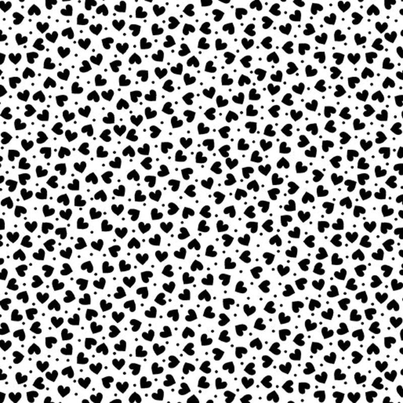 Tonal Hearts White/Black By Kanvas Studio. 7803-99