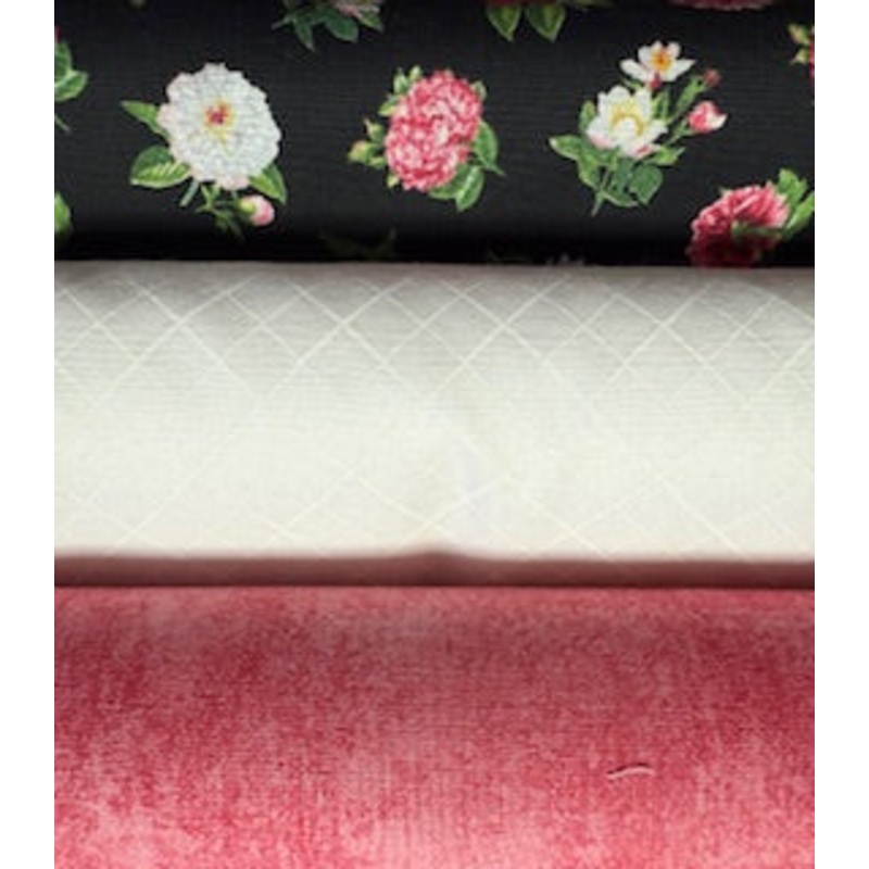 3-Yard Bundle - Peonies on Black