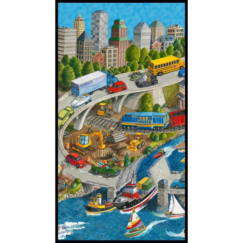 Going Places Panel 9830P-77 by Blank Fabrics