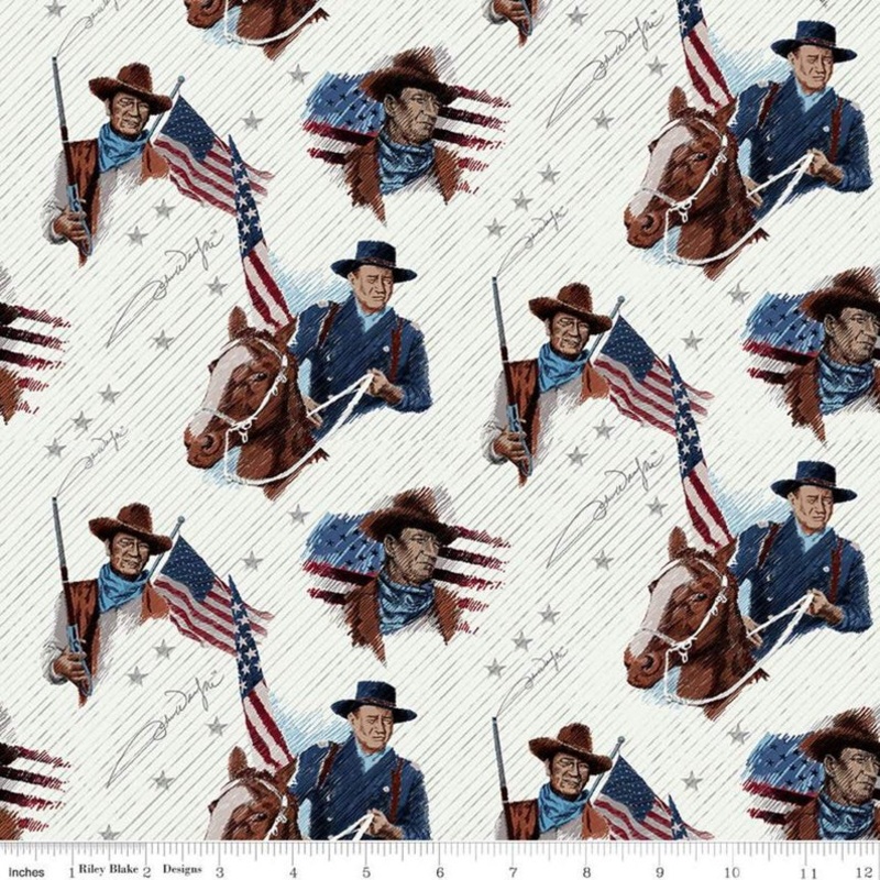 John Wayne Americana Collection Main Cream Yardage by Riley Blake Designs #C947O CREAM