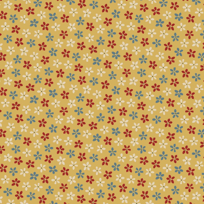 Marcus Fabrics Thread the Needle by Laura Berringer Lazy Daisy Gold 0831-0133