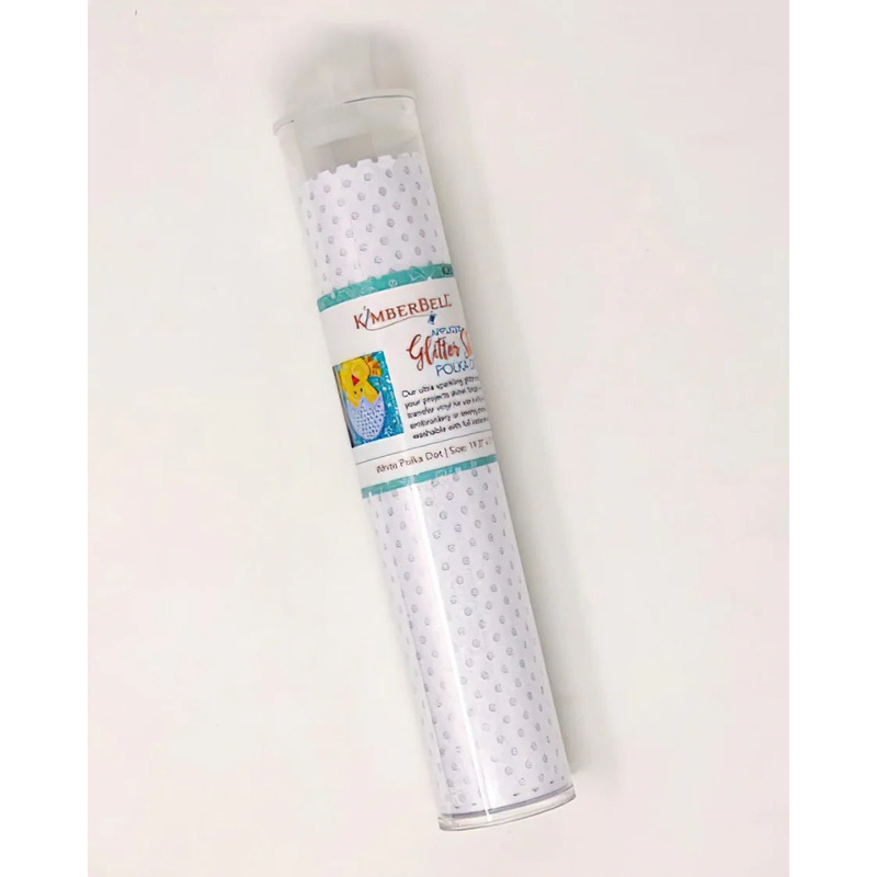 Notions Kimberbell Applique Glitter Sheet White Polka Dot KDKB153