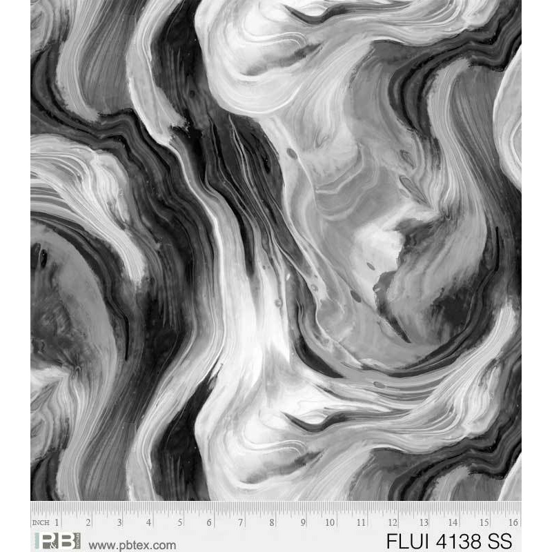 P&B Textiles - Fluidity - Digitally Printed - Marble - Gray