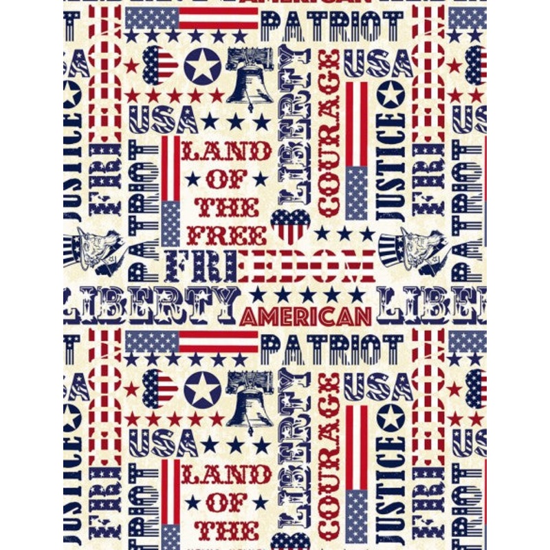 Timeless Treasures Patriotic Typography