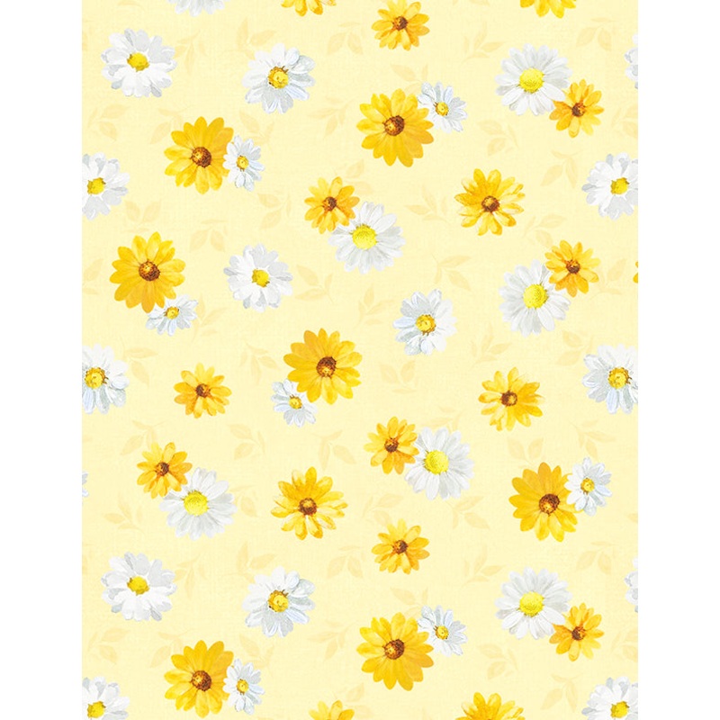 Bees & Blooms: DAISY TOSS YELLOW Fabric (1/2 yd)
