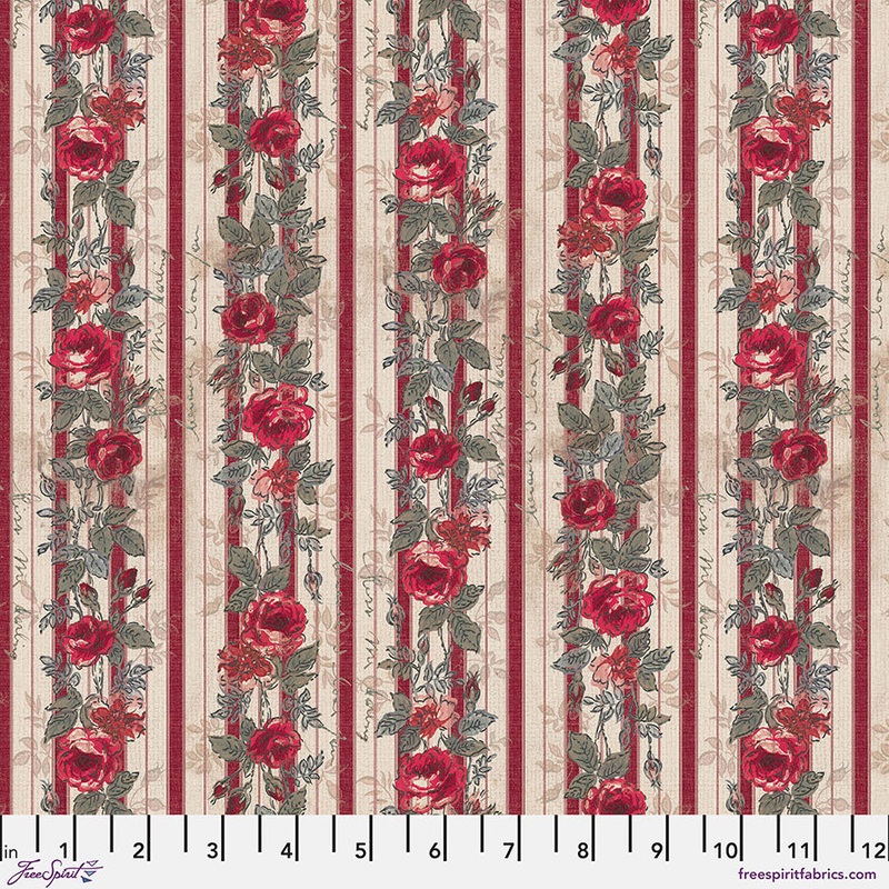 Eclectic Elements Palette: RED WALLPAPER Fabric (1/2 yd.)