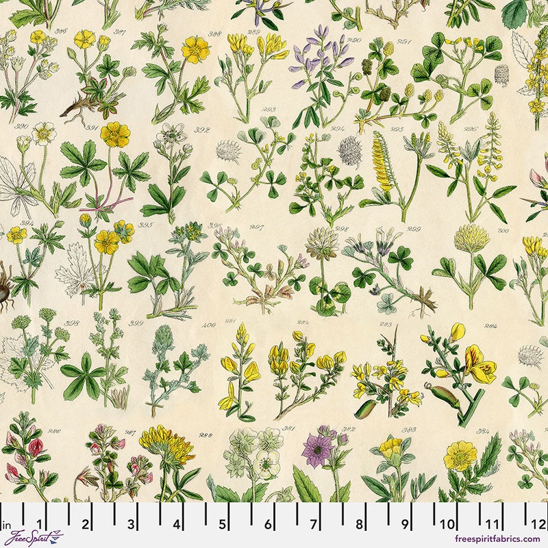 Eclectic Elements Palette: YELLOW BOTANICAL Fabric (1/2 yd.)