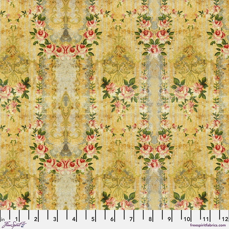 Eclectic Elements Palette: YELLOW WALLPAPER Fabric (1/2 yd.)