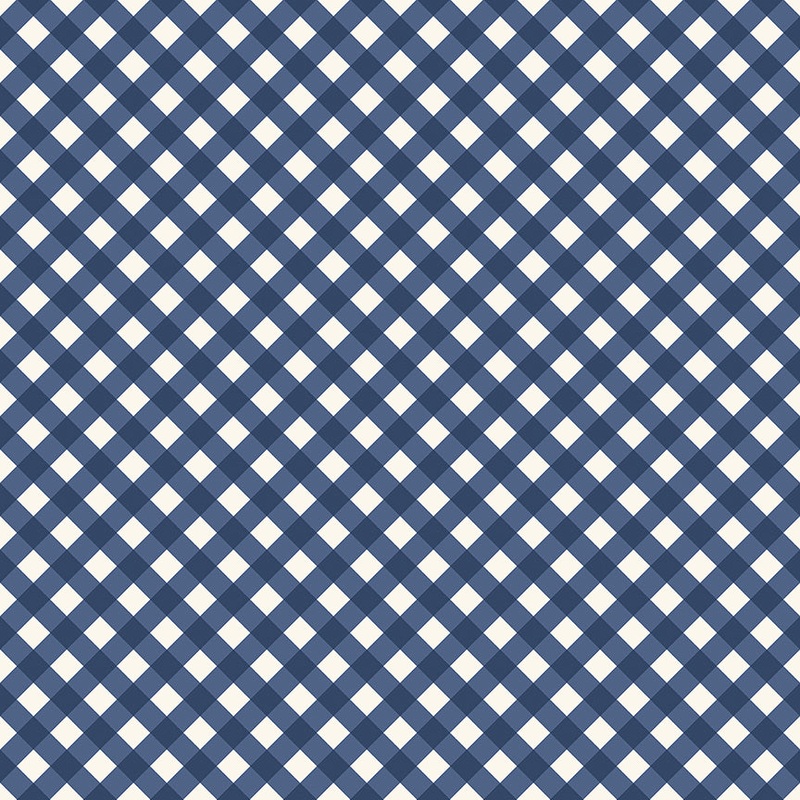 Freedom Garden: GINGHAM BLUE Fabric (1/2 yd)