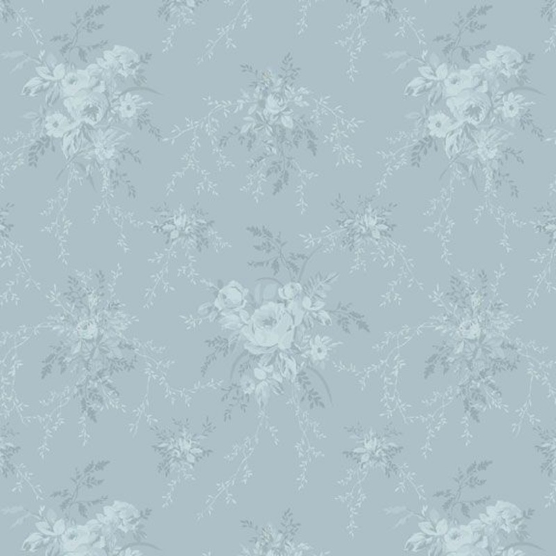 Just Rosy: BLUE BOUQUET Fabric (1/2 yd)