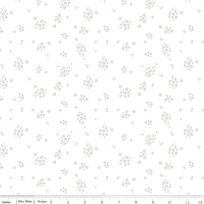 Lights On 2: AWESOME BLOSSOM White-on-White Fabric (1/2 yd.)