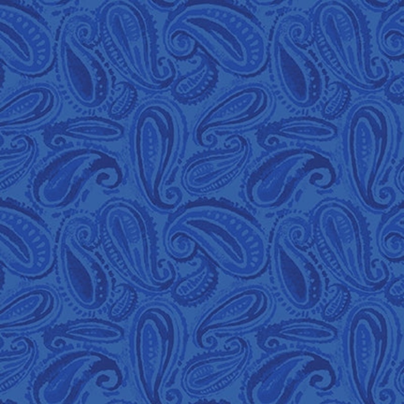 Lucky Stars: COLBALT PAISLEY Fabric (1/2 yd)