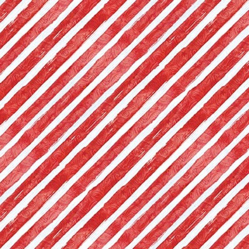 Lucky Stars: RED BIAS STRIPE Fabric (1/2 yd)