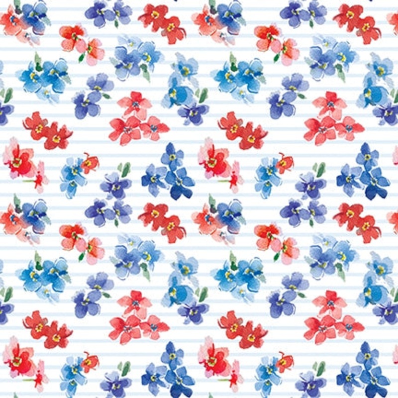 Lucky Stars: WHITE MINI FLORAL Fabric (1/2 yd)