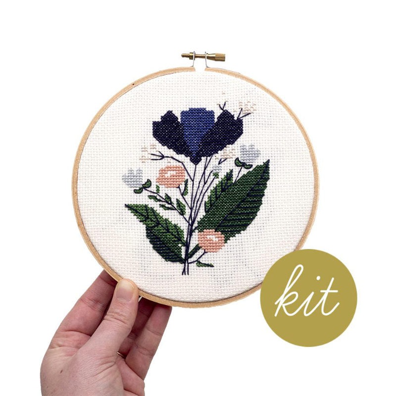 Midnight Floral Cross Stitch Kit