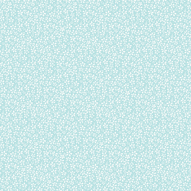 Precious Petites: DAISIES AQUA Fabric (1/2 yd)