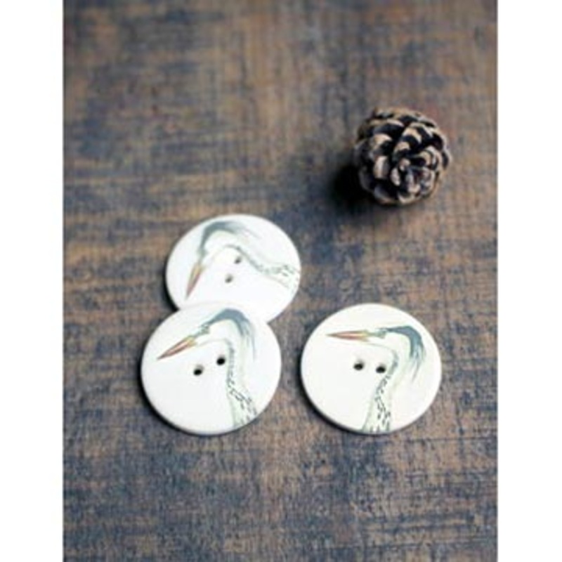 Ceramic Stork Buttons