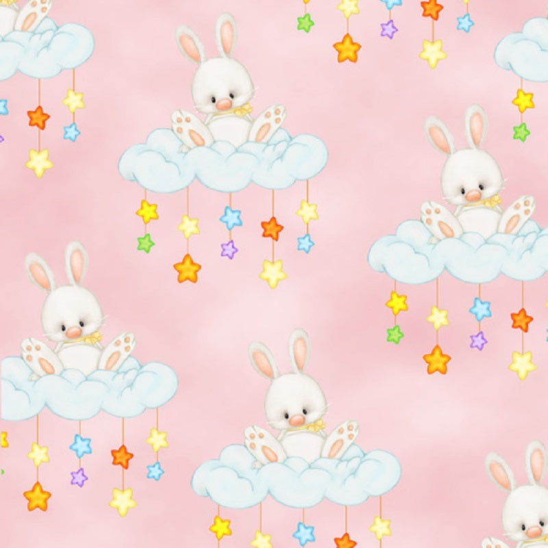 Flannel - Bunny on a Cloud N-0962  22 Pink