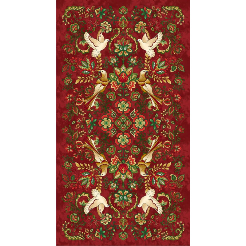 Henry Glass Jacobean Joyeux 2661-88 Red 24 Panel