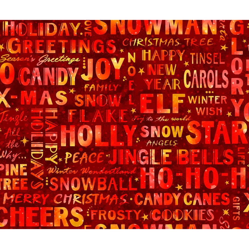 Oasis Fabrics - NOEL  59-4392 Red Words