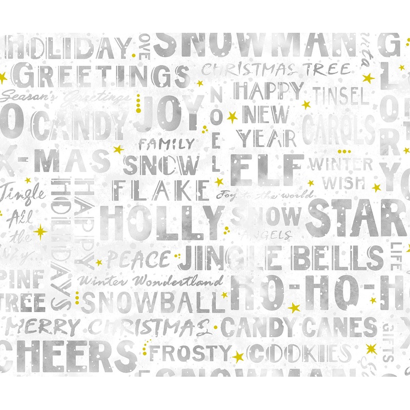 Oasis Fabrics - NOEL  59-4393 White Words