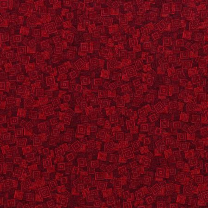 RJR 3215-005 Hopscotch - Overlapping Squares - Scarlet Fabric